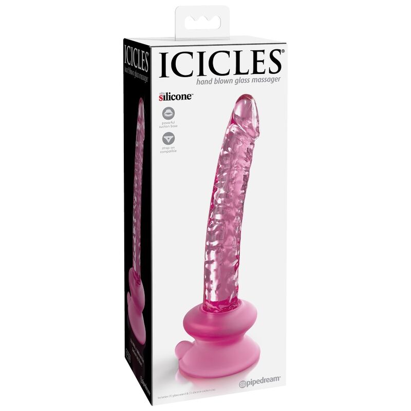 Gode en verre réaliste avec ventouse — ICICLES