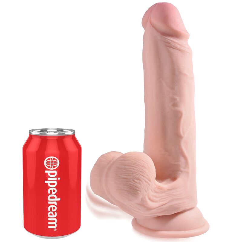 Gode triple densité réaliste avec testicules oscillants — KING COCK PLUS