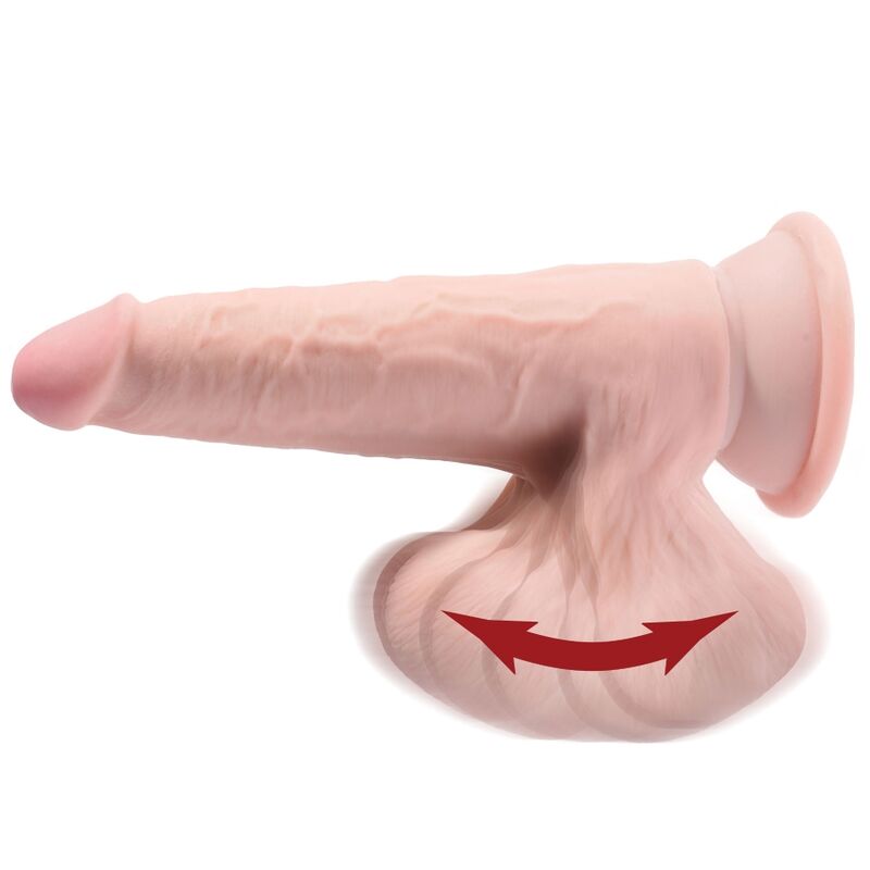Gode triple densité réaliste avec testicules oscillants — KING COCK PLUS