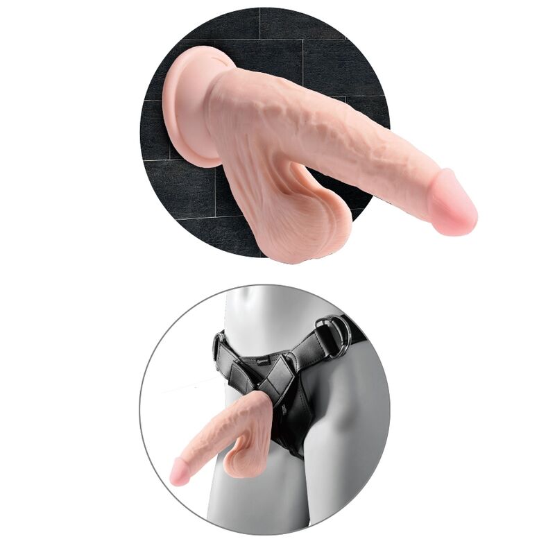 Gode triple densité avec testicules oscillants 12,7 cm — KING COCK PLUS