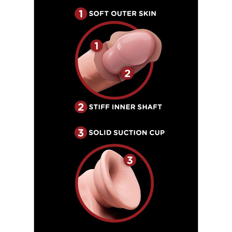 Gode triple densité avec testicules oscillants 12,7 cm — KING COCK PLUS