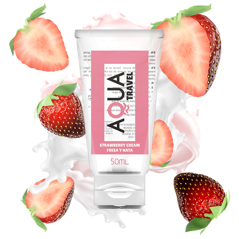 Lubrifiant à l'eau saveur crème de fraise — AQUA TRAVEL