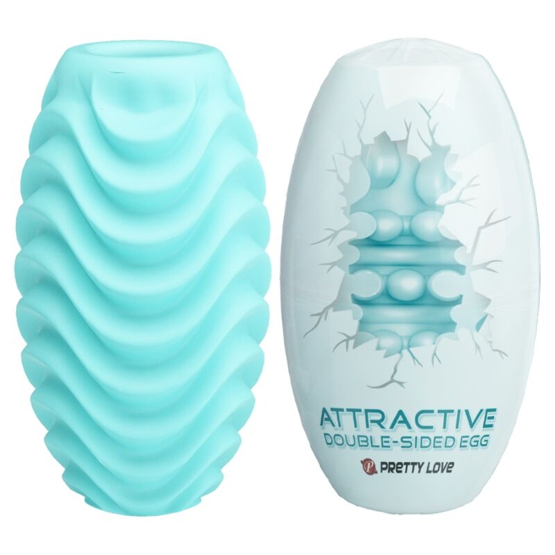 Oeuf masturbateur double face turquoise — PRETTY LOVE MALE