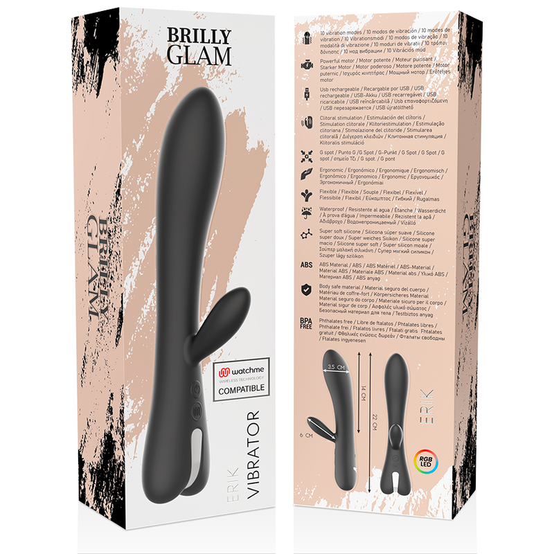 Vibromasseur double Erik avec télécommande Watchme — BRILLY GLAM