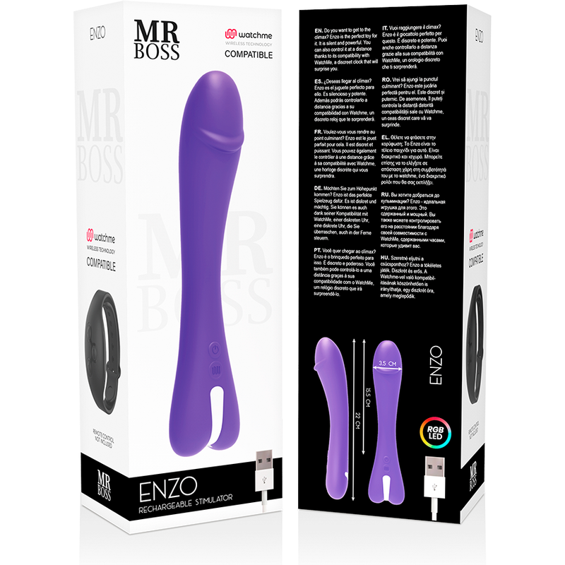 Vibromasseur Enzo avec télécommande Watchme — MR. BOSS