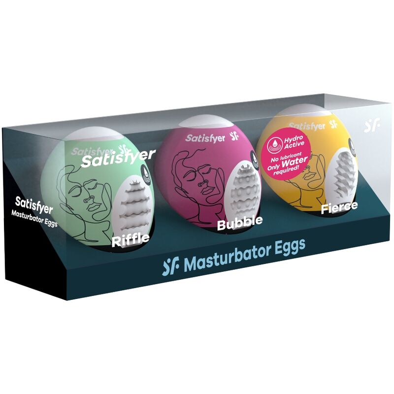 lot de 3 œufs masturbateurs riffle, bubble & fierce — Satisfyer Eggs