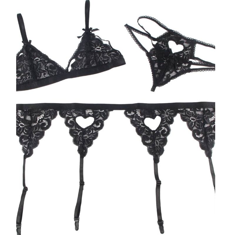 Ensemble trois pièces soutien-gorge, porte-jarretelles et string — SUBBLIME SETS