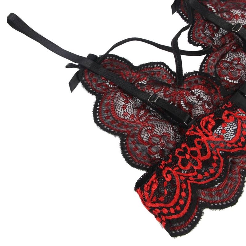 Ensemble deux pièces en dentelle rouge et noir — SUBBLIME SETS