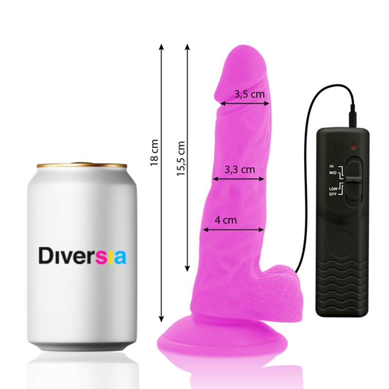Dildo vibrant flexible violet 18 cm — DIVERSIA