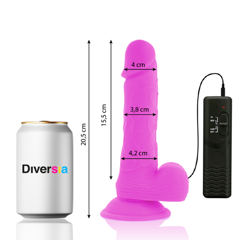 Dildo vibrant flexible violet 20.5 cm — DIVERSIA