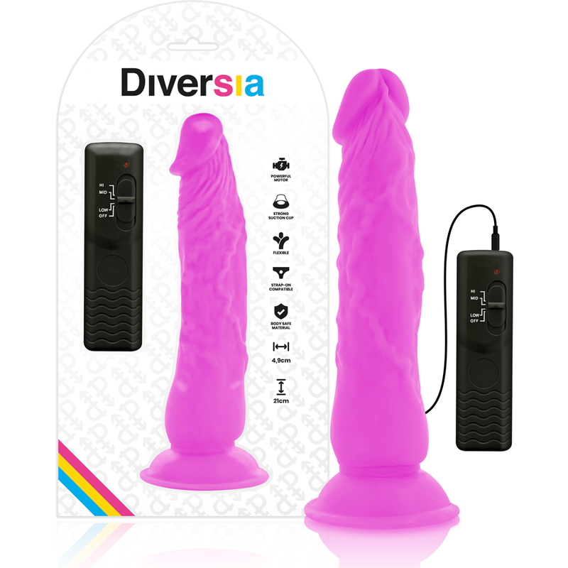 Dildo vibrant flexible violet 21 cm — DIVERSIA
