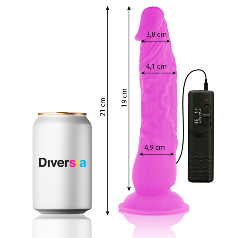 Dildo vibrant flexible violet 21 cm — DIVERSIA