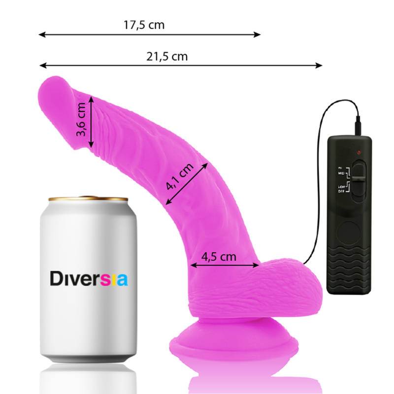 Dildo vibrant flexible violet 21,5 cm — DIVERSIA