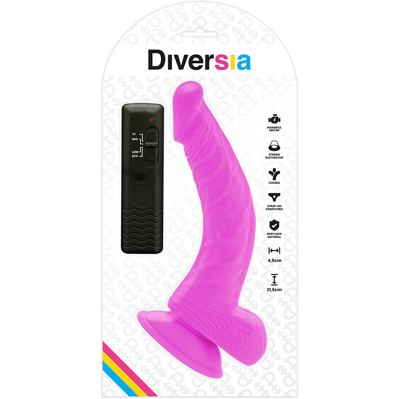 Dildo vibrant flexible violet 21,5 cm — DIVERSIA
