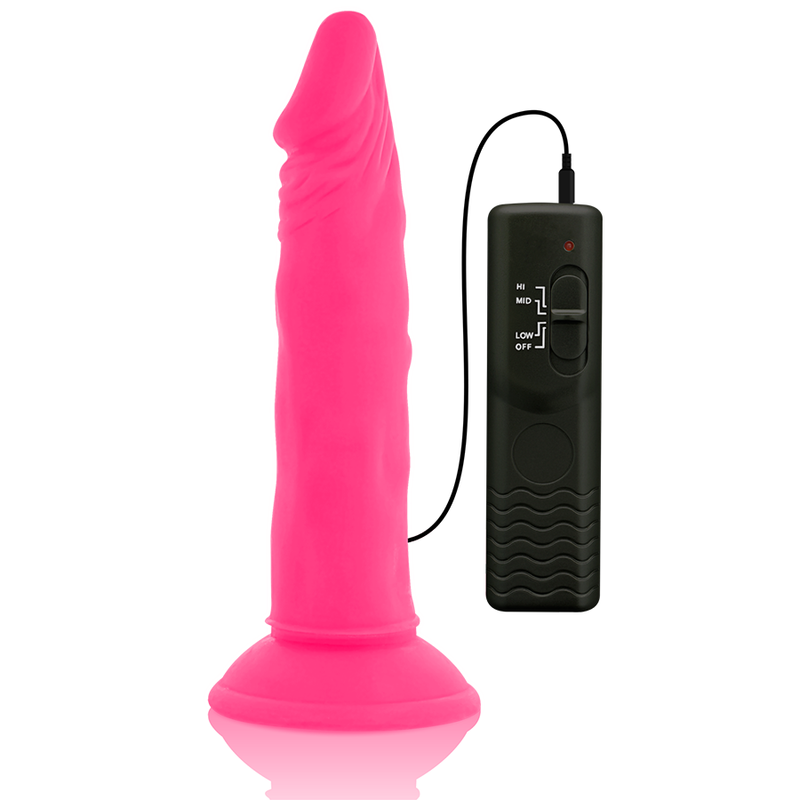 Dildo souple vibrant rose 23 cm — DIVERSIA