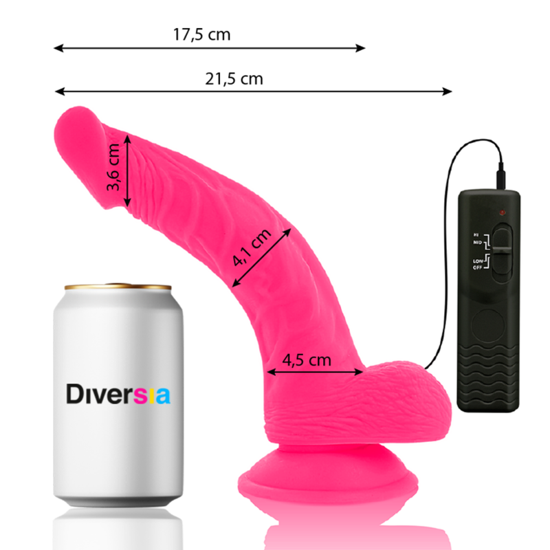 Dildo vibrant flexible rose 21,5 cm — DIVERSIA