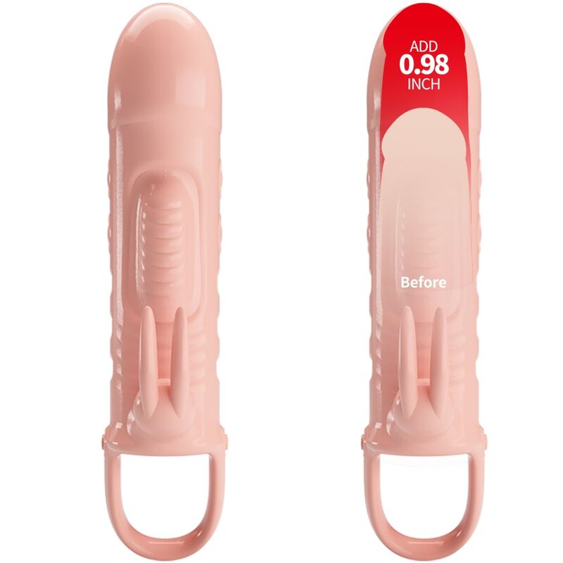 Gaine pénienne naturelle avec stimulateur clitoridien lapin — PRETTY LOVE