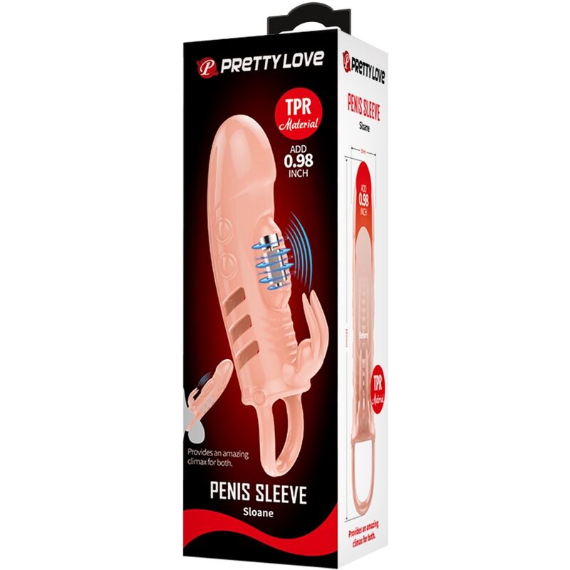 Gaine pénienne naturelle avec stimulateur clitoridien lapin — PRETTY LOVE
