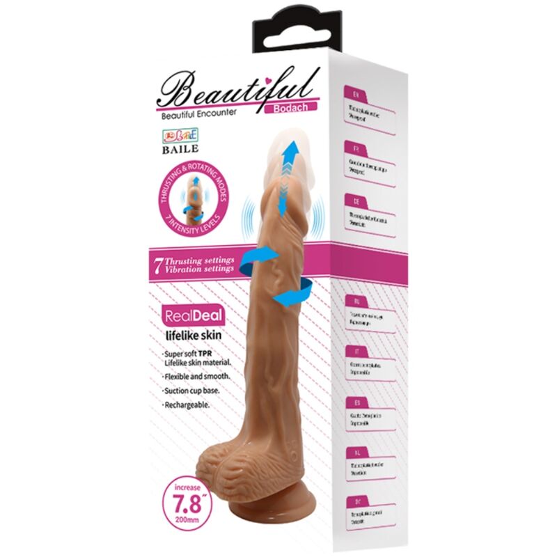 Vibromasseur réaliste vibrant et rotatif 20 cm — BAILE DILDOS