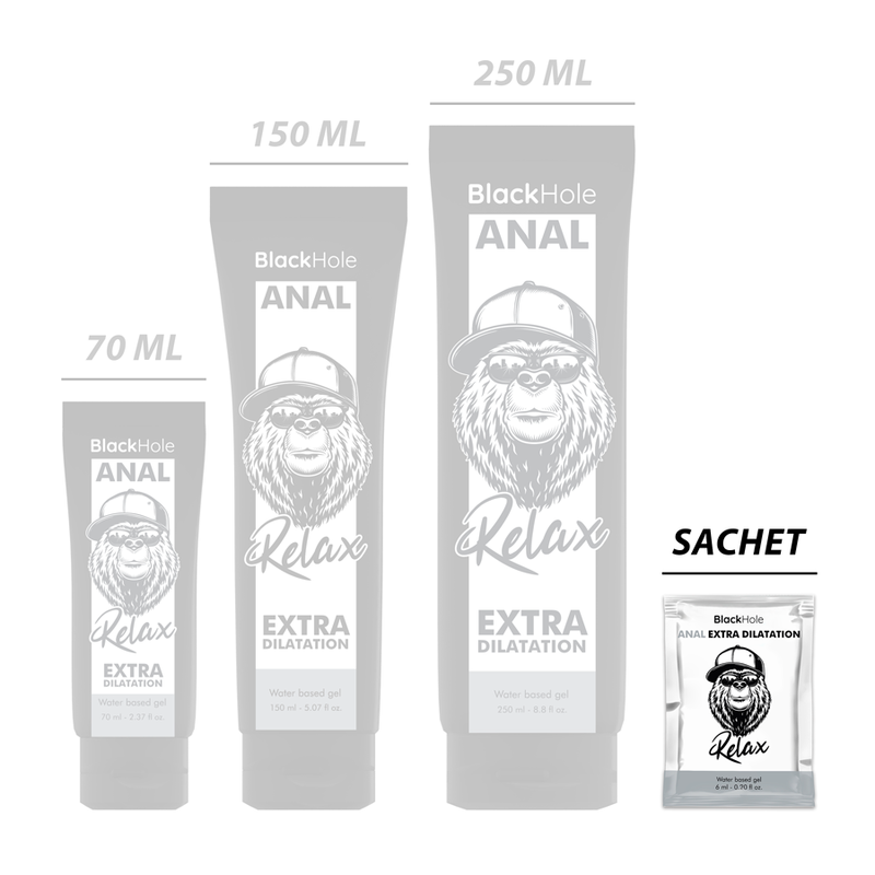 Gel lubrifiant relaxant anal extra dilatation en dose unique — BLACK HOLE