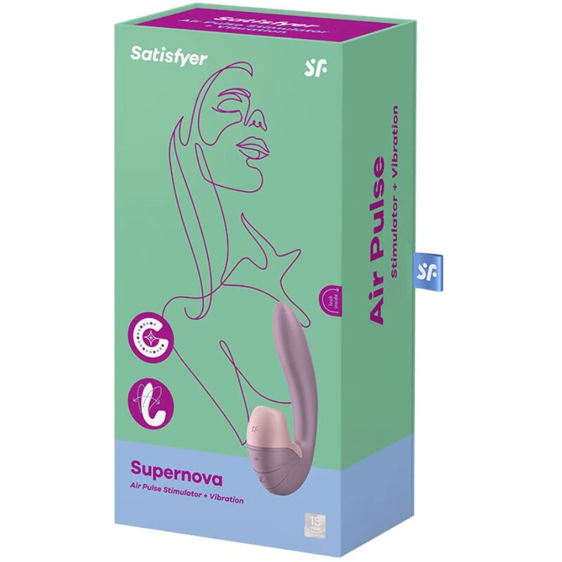 Stimulateur à air pulsé et vibrant double action — SATISFYER AIR PULSE