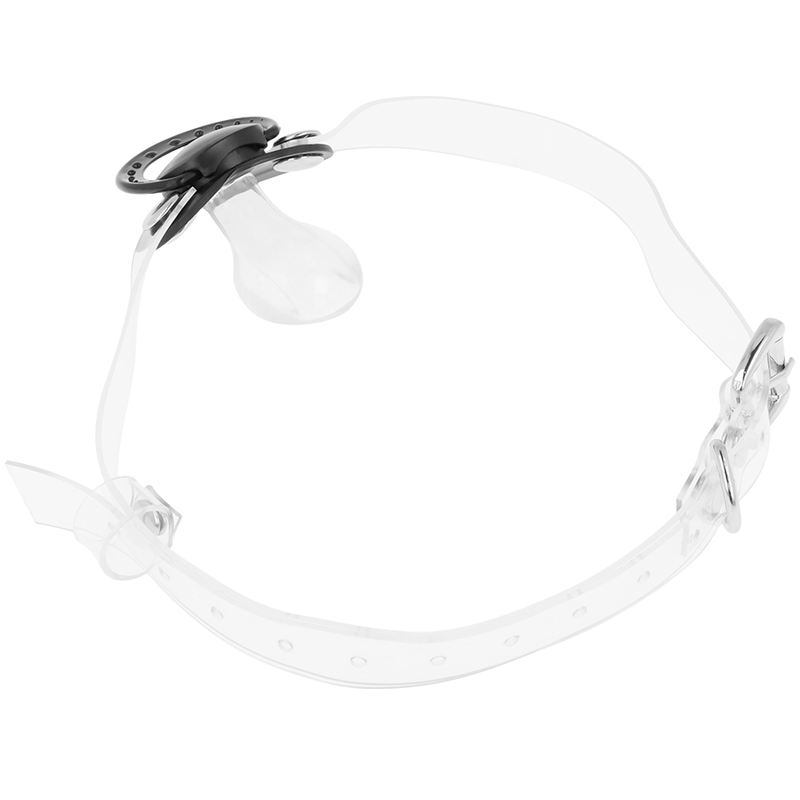 Bâillon sucette transparent à brides ajustables — OHMAMA FETISH