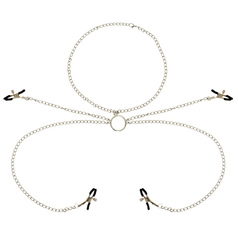4 pinces à tétons avec collier chaîne — OHMAMA FETISH