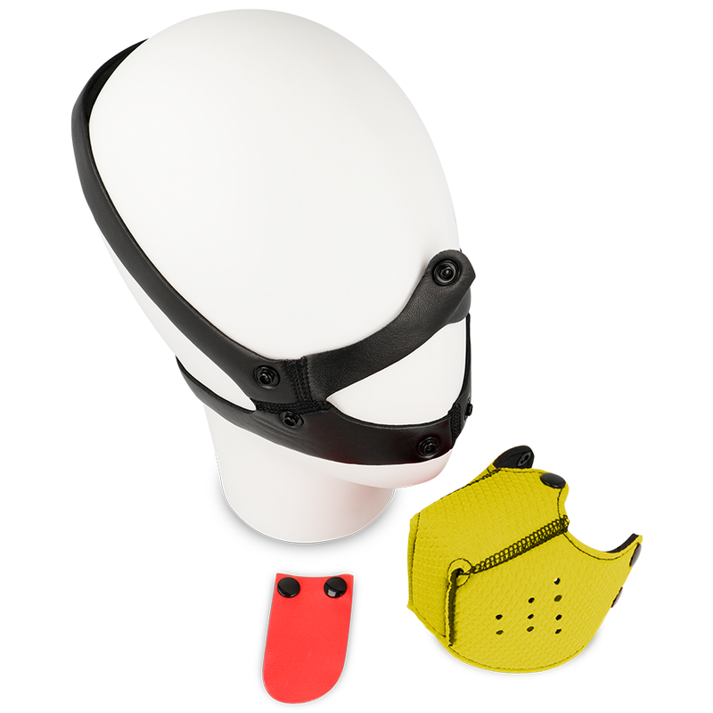 Museau de chien fétichiste ajustable jaune — OHMAMA FETISH