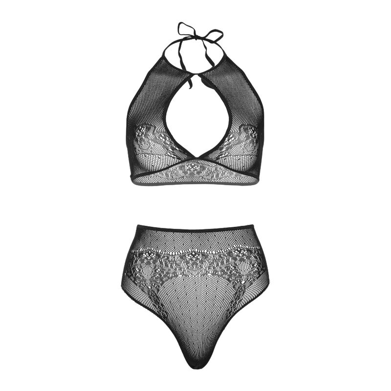 Ensemble deux pièces crop top à nouer et string taille haute — LEG AVENUE SETS