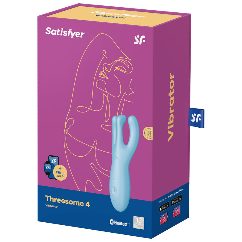 Vibrateur trio connecté Threesome 4 Bleu — SATISFYER CONNECT