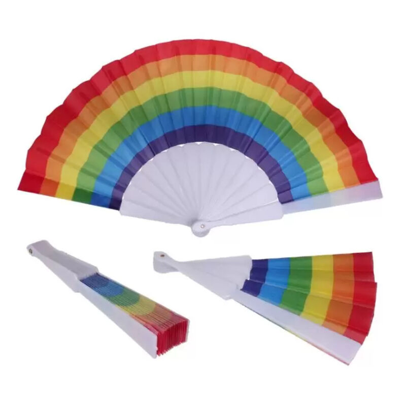 Éventail en tissu drapeau arc-en-ciel — PRIDE