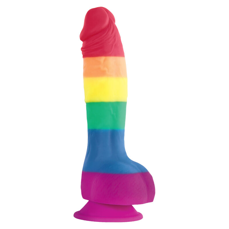 Dildo arc-en-ciel pride texture satinée — PRIDE