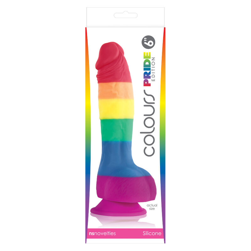 Dildo arc-en-ciel pride texture satinée — PRIDE