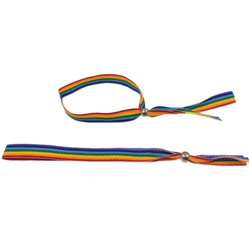Bracelet argent drapeau LGBT — PRIDE