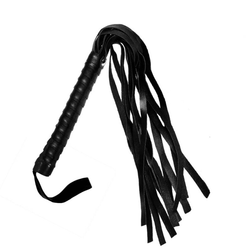 Fouet de bondage en cuir synthétique noir — SECRETPLAY 100% FETISH
