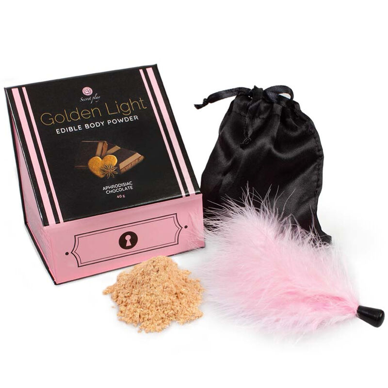 Kit poudre comestible et plume aphrodisiaque saveur chocolat — SECRETPLAY 100% GAMES