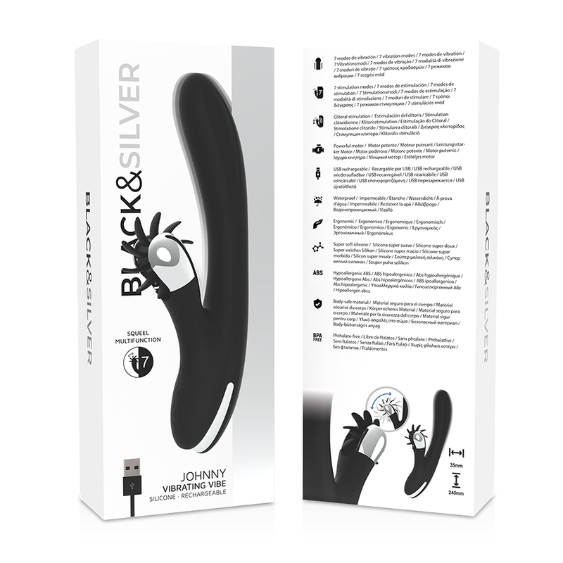 Vibrateur bunny Johnny vibrant puissant — BLACK&SILVER