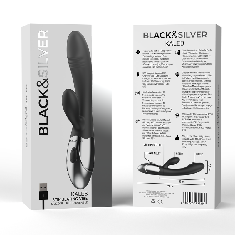 Vibrateur stimulateur double moteur — BLACK&SILVER