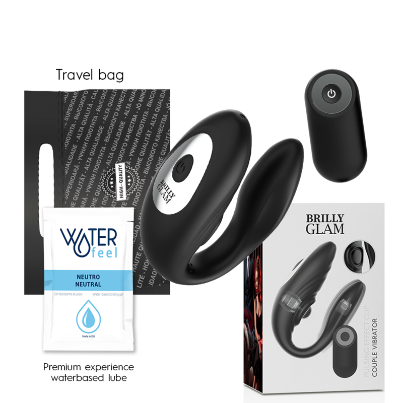 Double stimulateur couple pulsations & vibrations télécommandé — BRILLY GLAM