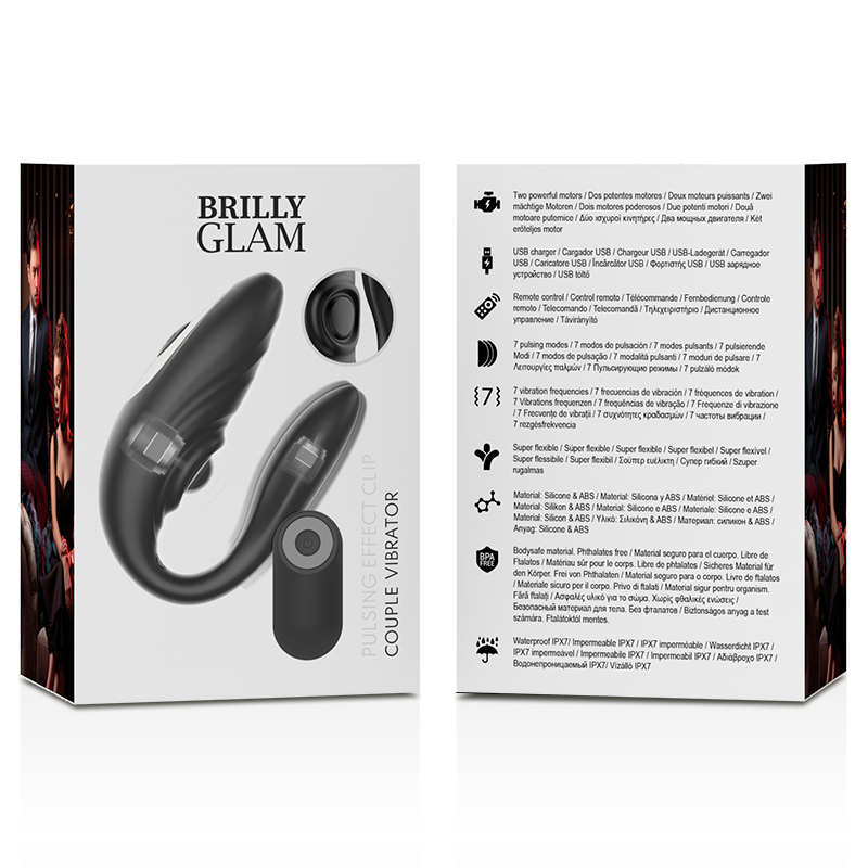 Double stimulateur couple pulsations & vibrations télécommandé — BRILLY GLAM