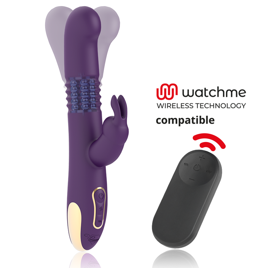Vibromasseur rabbit rotatif télescopique avec télécommande montre — TREASURE