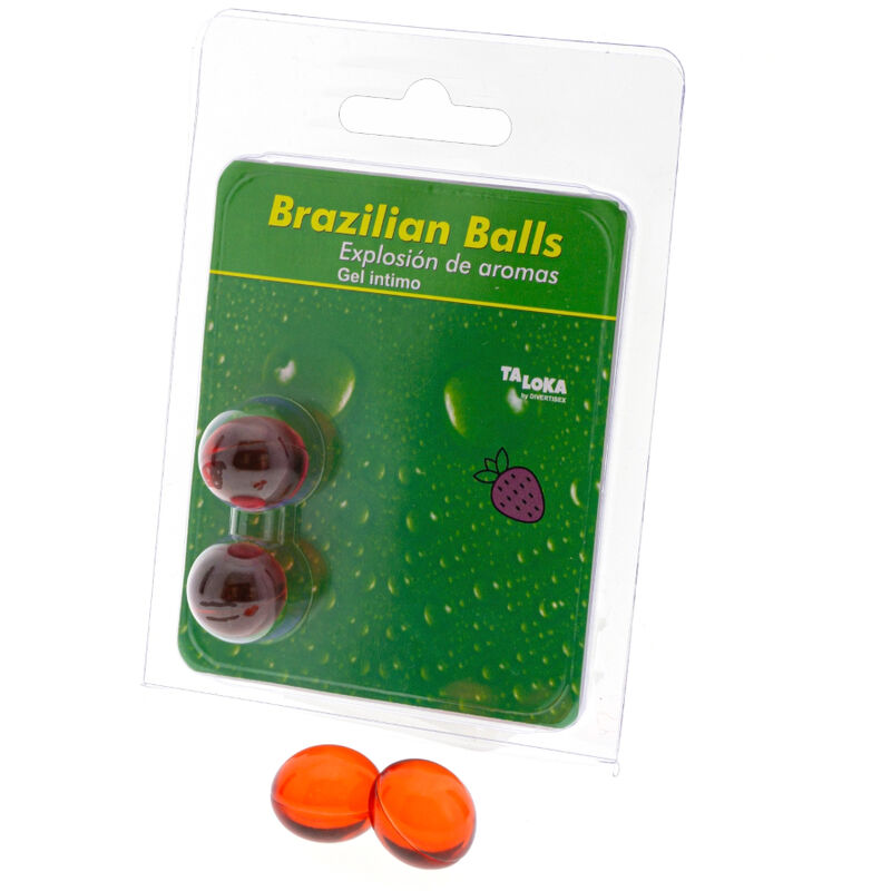 Duo de boules de massage brésiliennes au gel intime parfum fraise — TALOKA
