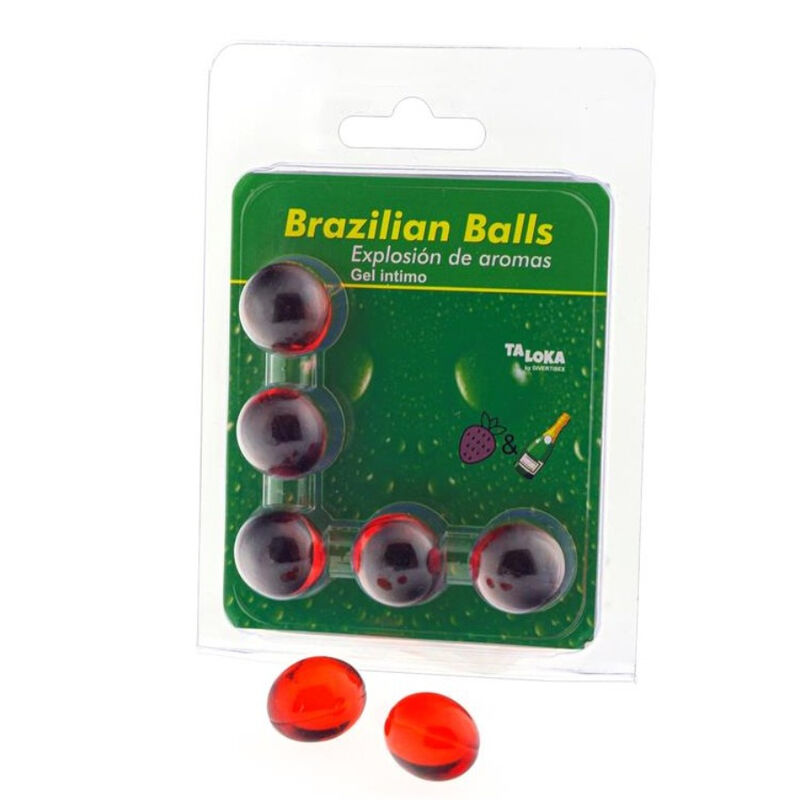 5 billes de gel intime aux fraises et champagne — TALOKA