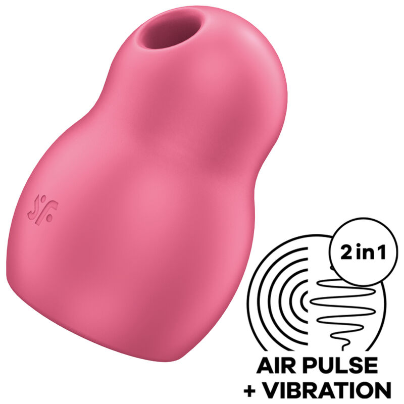 Stimulateur double air pulse et vibrant portable rouge — SATISFYER AIR PULSE