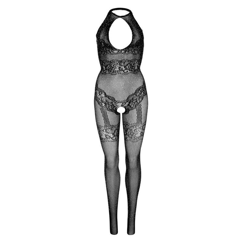 Bodystocking résille sans couture à trou de serrure et strass — Leg Avenue Bodystockings