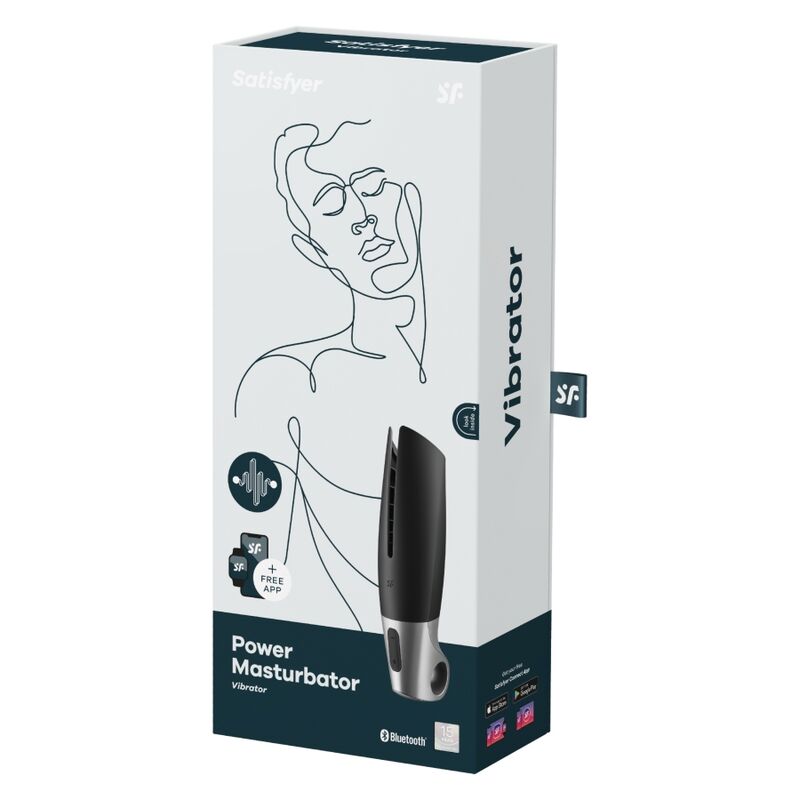 Masturbateur puissant connecté noir — SATISFYER MEN