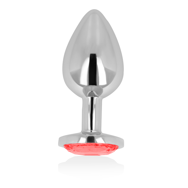 Plug anal en aluminium avec cristal rouge — OHMAMA ANAL