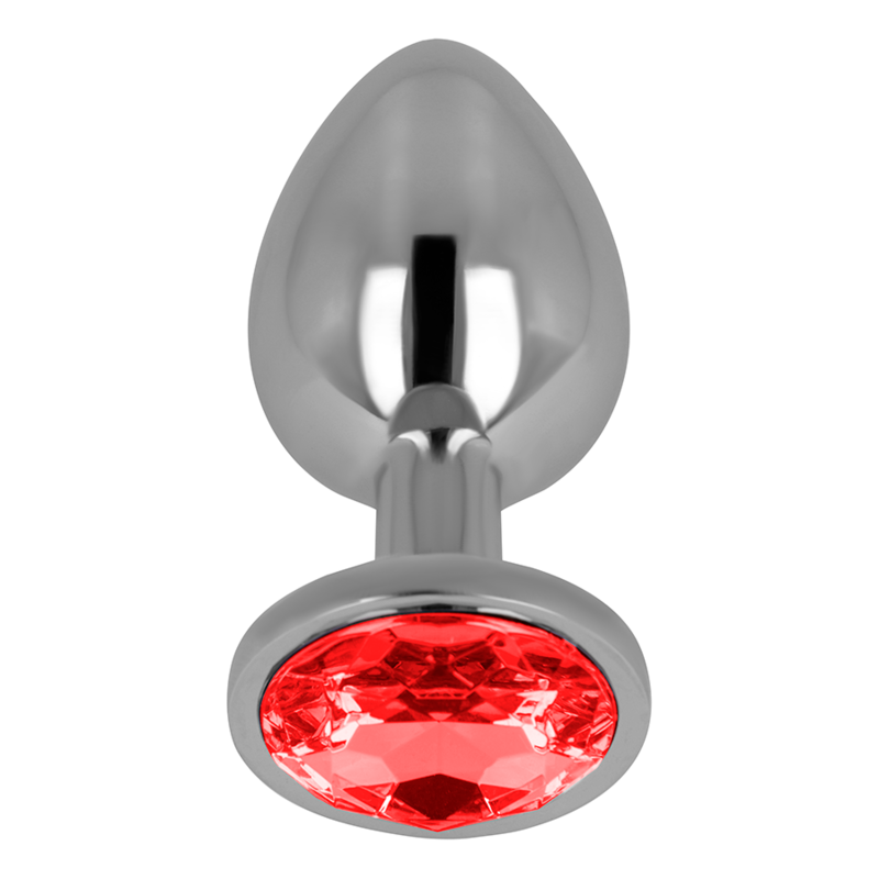 Plug anal en aluminium avec cristal rouge — OHMAMA ANAL