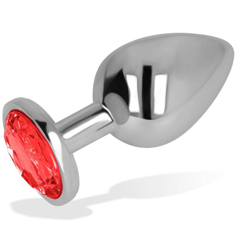 Plug anal en aluminium avec cristal rouge — OHMAMA ANAL