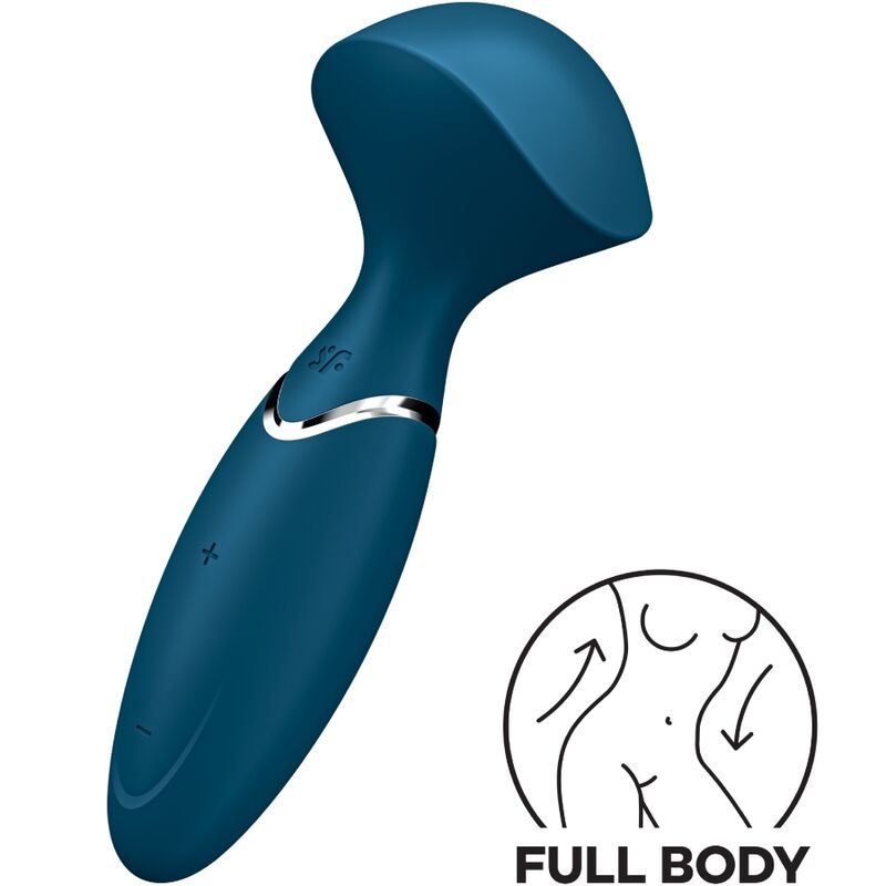 Mini wonder baguette vibrante compacte bleue — Satisfyer Wand